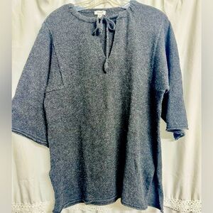 Pure J.Jill Women Pullover 3/4 sleeves Wool Blended Round Neck & ties Sweater S